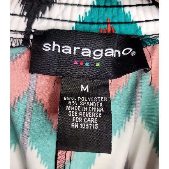 Sharagano Womans Chevron Print Wide-Leg Palazzo Pants Boho Hippie Medium Disco - Picture 2 of 7